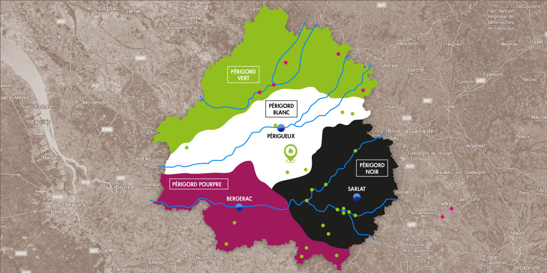 Chambres d'hôtes Dordogne Plan d'accès au domaine